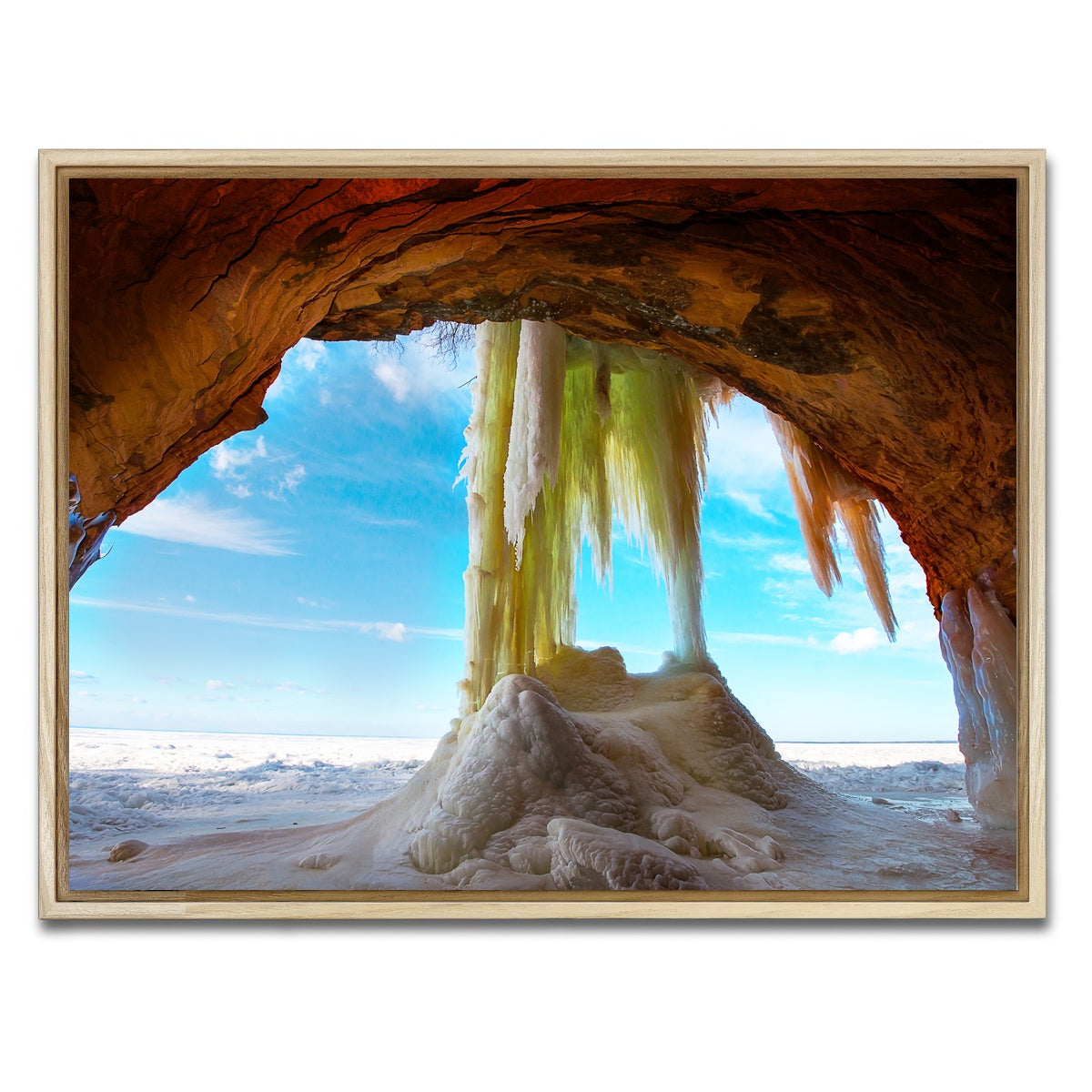 AUTO-MOCKUP WHITE | Apostle Islands Ice Caves | 1 Piece | Natural Framed Canvas | group=4x3