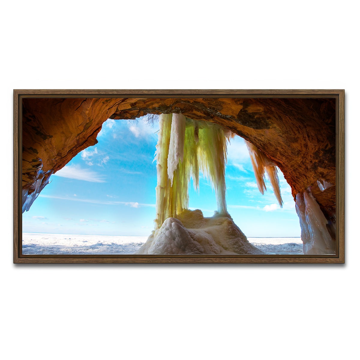 AUTO-MOCKUP WHITE | Apostle Islands Ice Caves | 1 Piece | Walnut Framed Canvas | group=2x1