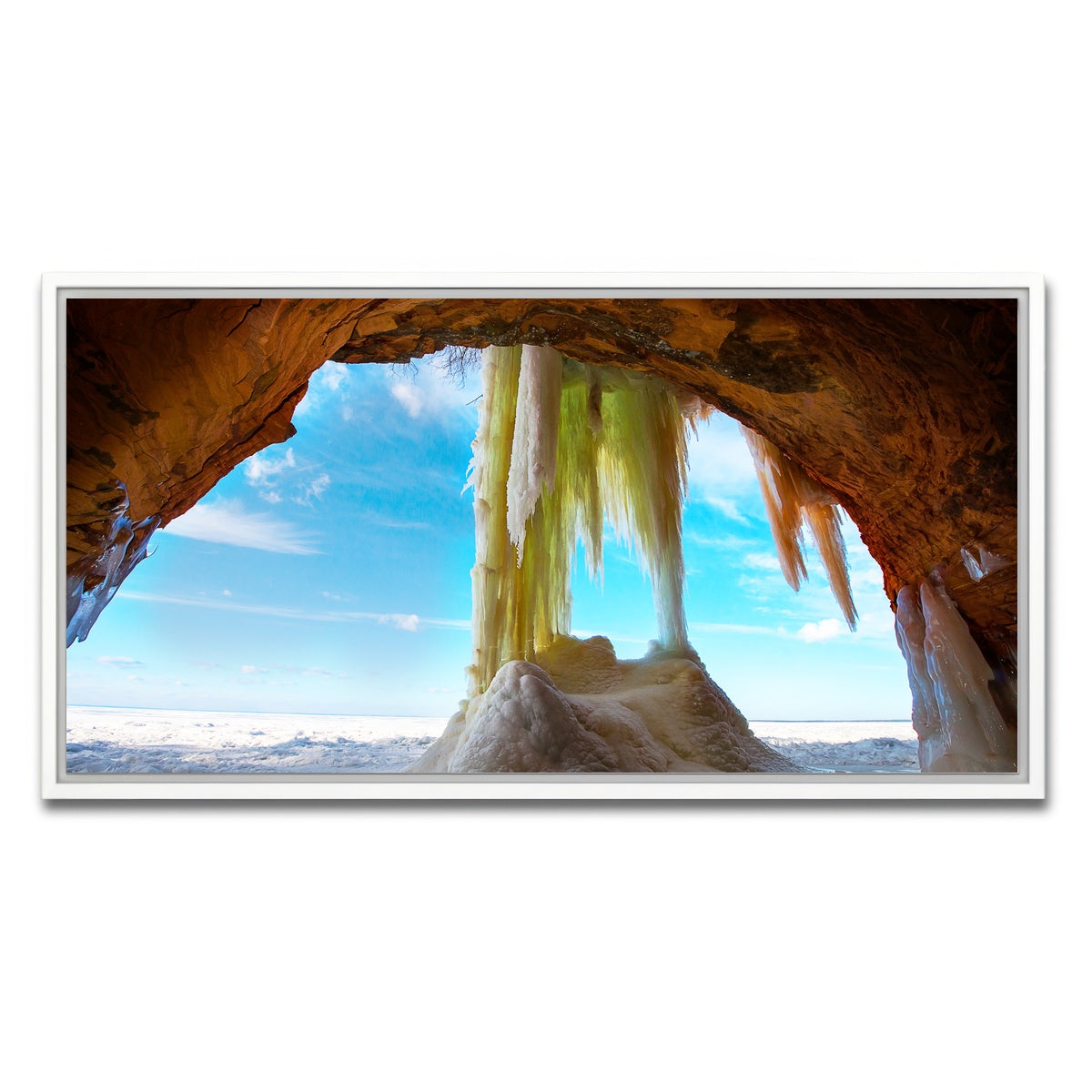 AUTO-MOCKUP WHITE | Apostle Islands Ice Caves | 1 Piece | White Framed Canvas | group=2x1