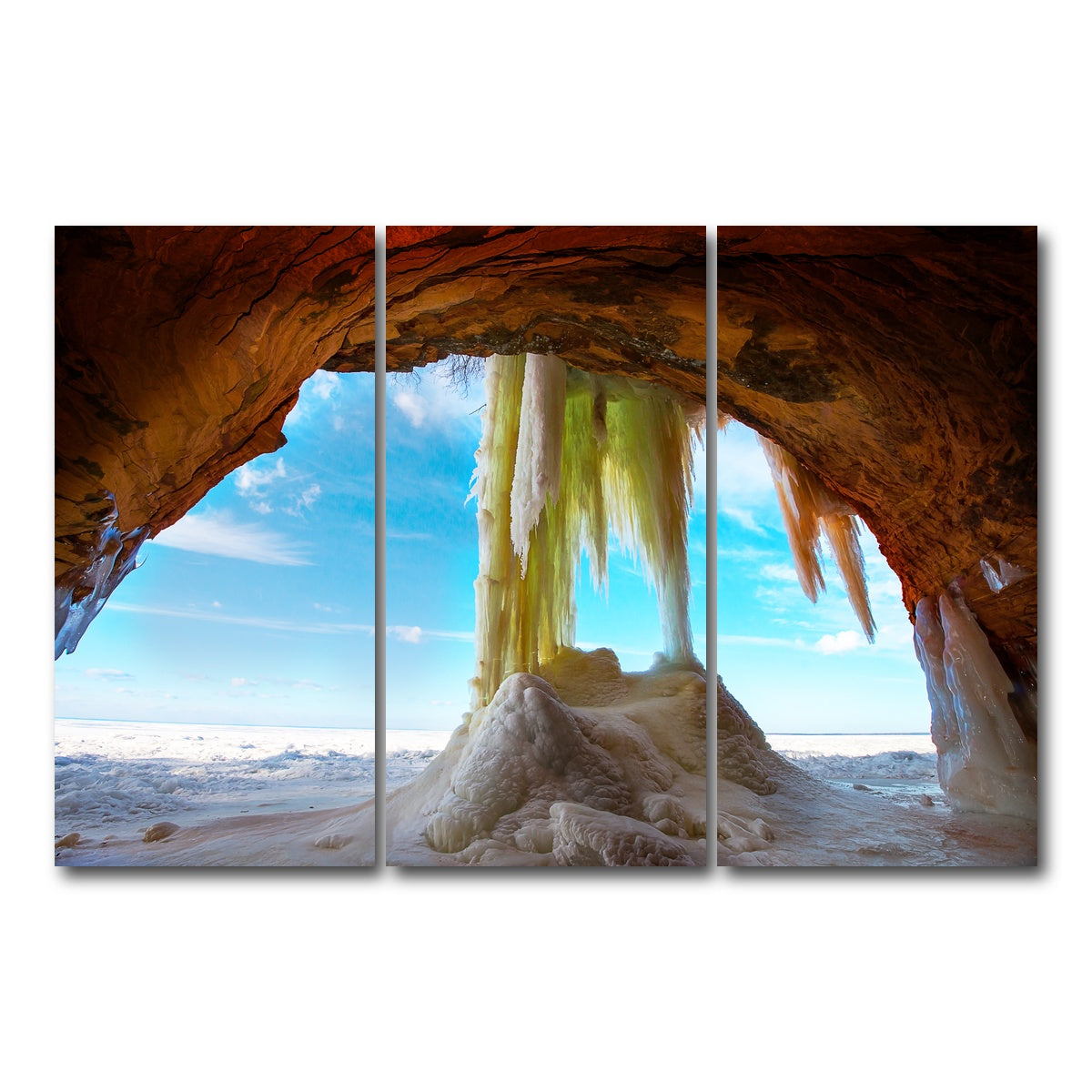 AUTO-MOCKUP WHITE | Apostle Islands Ice Caves | 3 Piece | Gallery Wrap Canvas | group=12x24