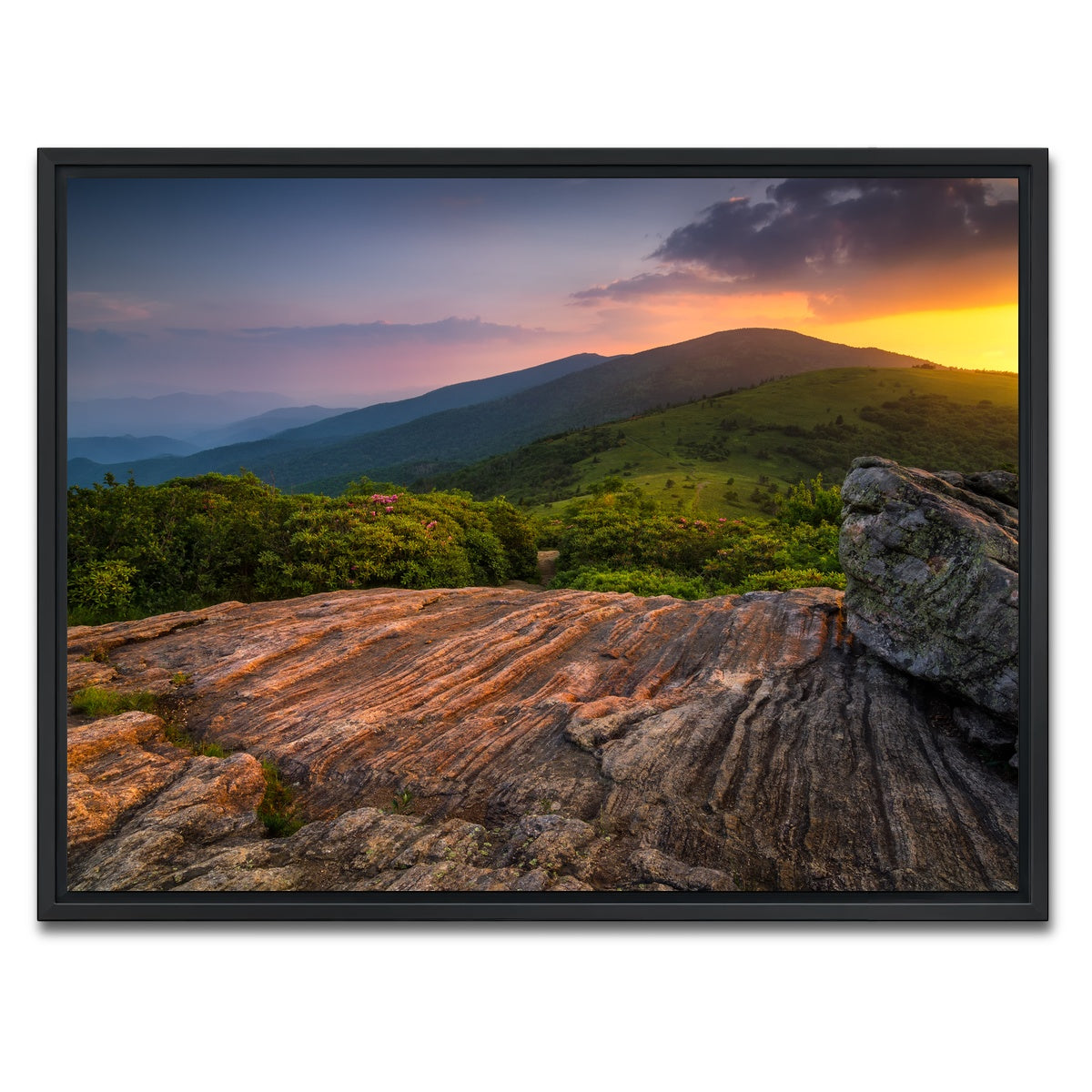 AUTO-MOCKUP WHITE | Appalachian Trail Roan Mountain state Park | 1 Piece | Black Framed Canvas | group=4x3