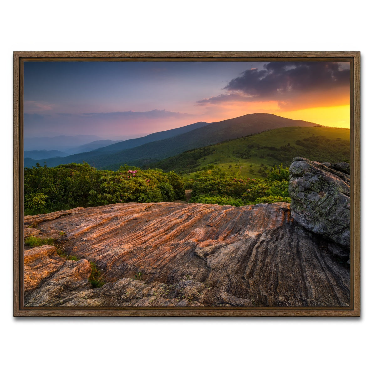 AUTO-MOCKUP WHITE | Appalachian Trail Roan Mountain state Park | 1 Piece | Walnut Framed Canvas | group=4x3