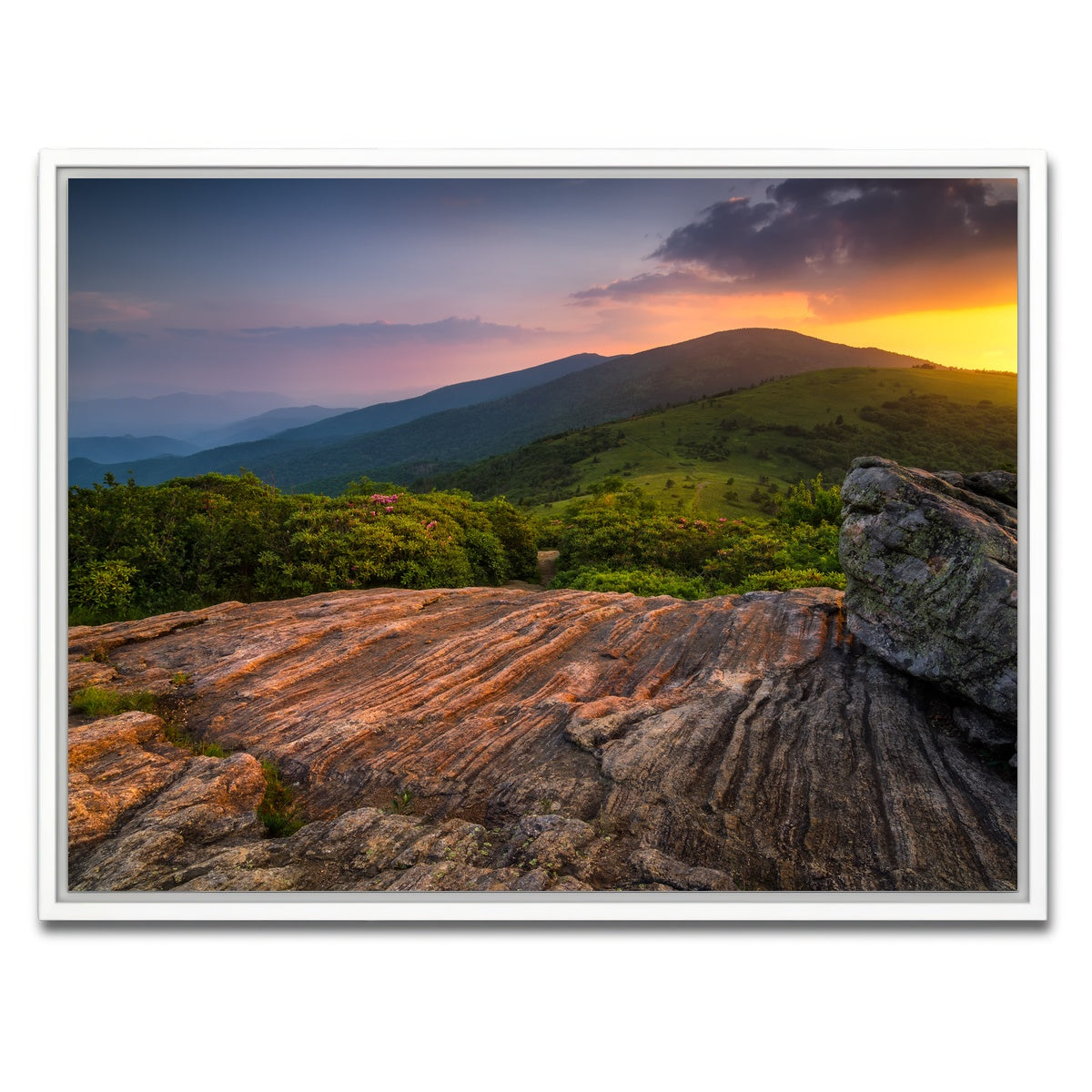AUTO-MOCKUP WHITE | Appalachian Trail Roan Mountain state Park | 1 Piece | White Framed Canvas | group=4x3