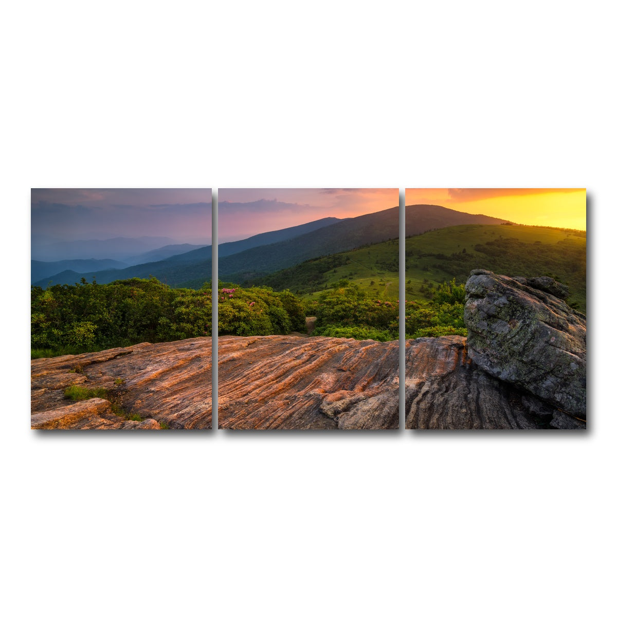 AUTO-MOCKUP WHITE | Appalachian Trail Roan Mountain state Park | 3 Piece | Gallery Wrap Canvas | group=18x24