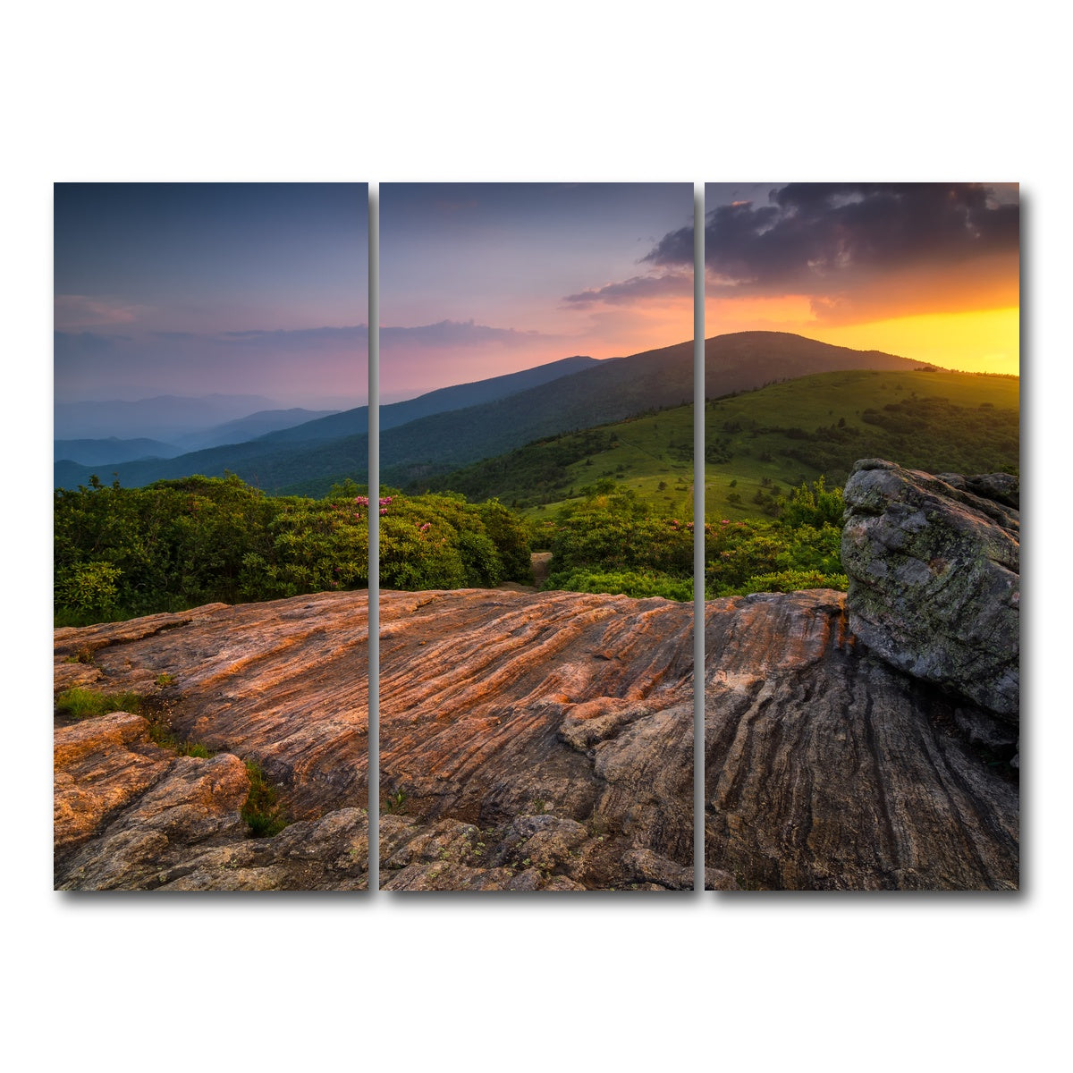 AUTO-MOCKUP WHITE | Appalachian Trail Roan Mountain state Park | 3 Piece | Gallery Wrap Canvas | group=8x18