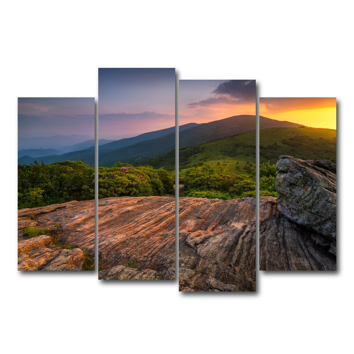 AUTO-MOCKUP WHITE | Appalachian Trail Roan Mountain state Park | 4 Piece | Gallery Wrap Canvas | group=4_normal