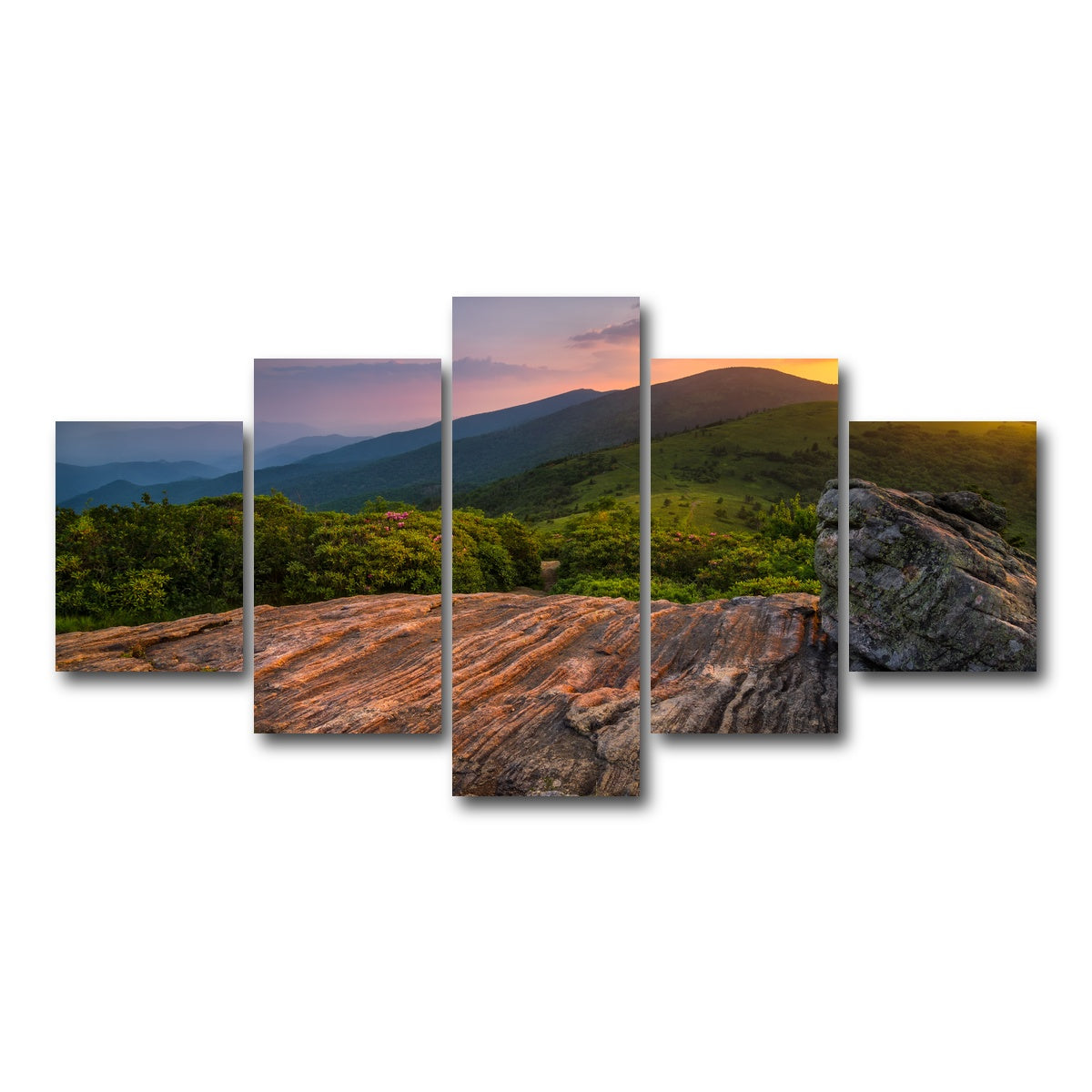 AUTO-MOCKUP WHITE | Appalachian Trail Roan Mountain state Park | 5 Piece | Gallery Wrap Canvas | group=5_short