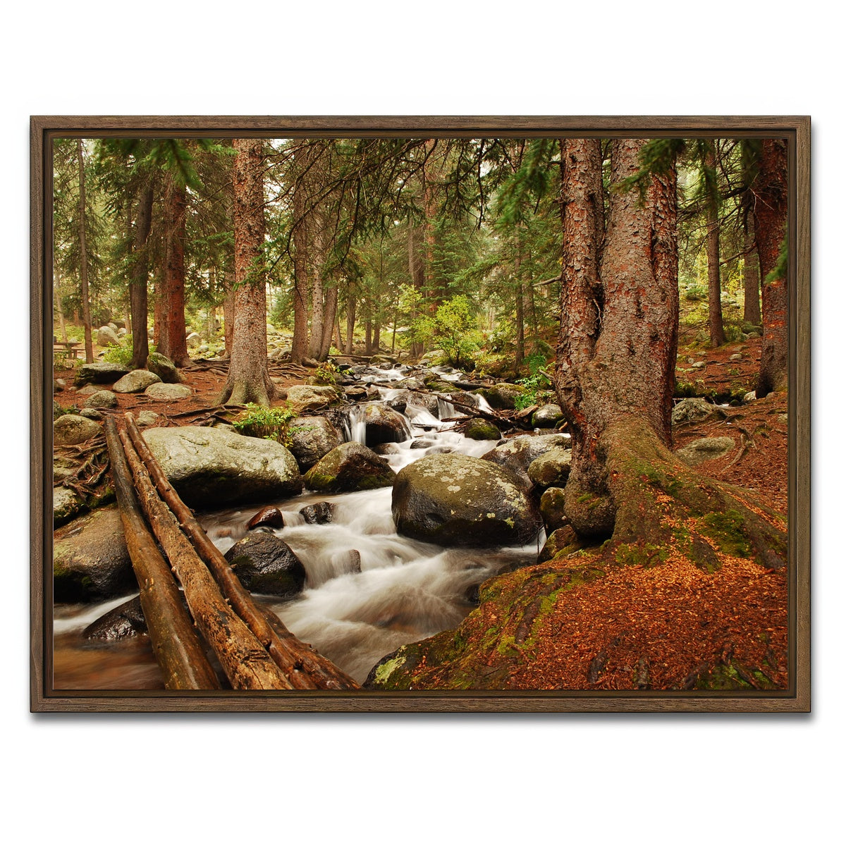 AUTO-MOCKUP WHITE | Arapaho National Forest Mountain Stream | 1 Piece | Walnut Framed Canvas | group=4x3