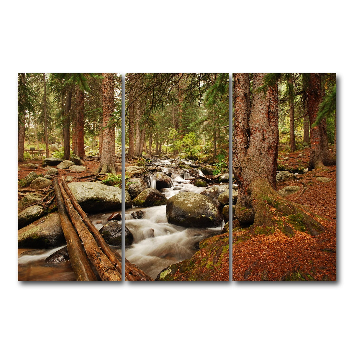 AUTO-MOCKUP WHITE | Arapaho National Forest Mountain Stream | 3 Piece | Gallery Wrap Canvas | group=12x24