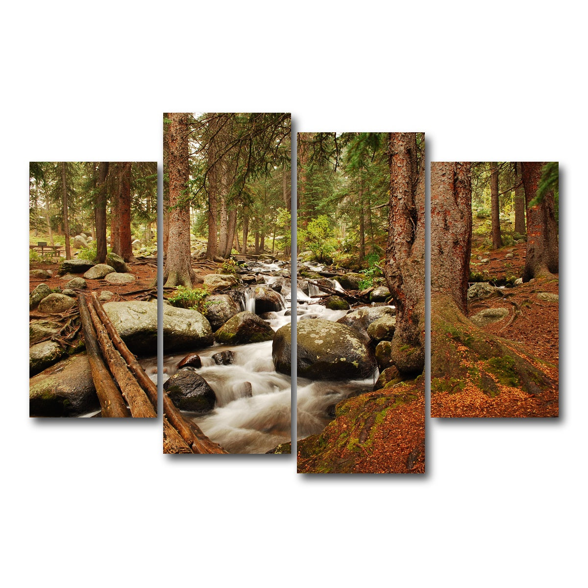 AUTO-MOCKUP WHITE | Arapaho National Forest Mountain Stream | 4 Piece | Gallery Wrap Canvas | group=4_short