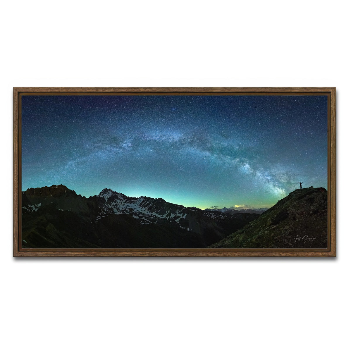 AUTO-MOCKUP WHITE | Arch Of The Milky Way Rochebrune Airglow | 1 Piece | Walnut Framed Canvas | group=2x1