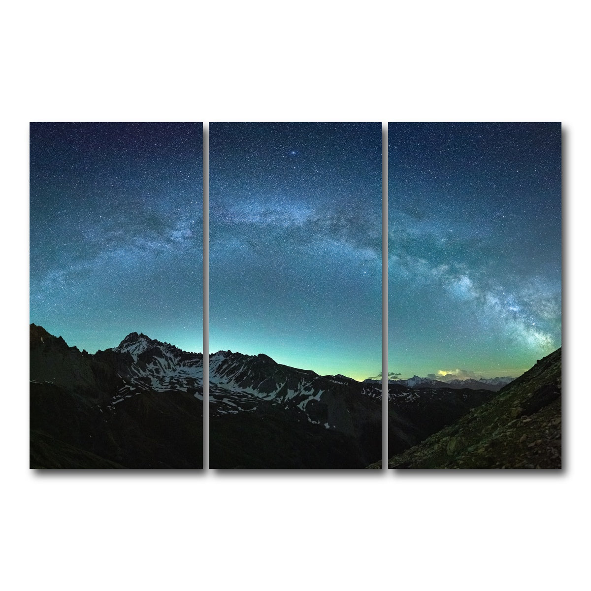 AUTO-MOCKUP WHITE | Arch Of The Milky Way Rochebrune Airglow | 3 Piece | Gallery Wrap Canvas | group=12x24