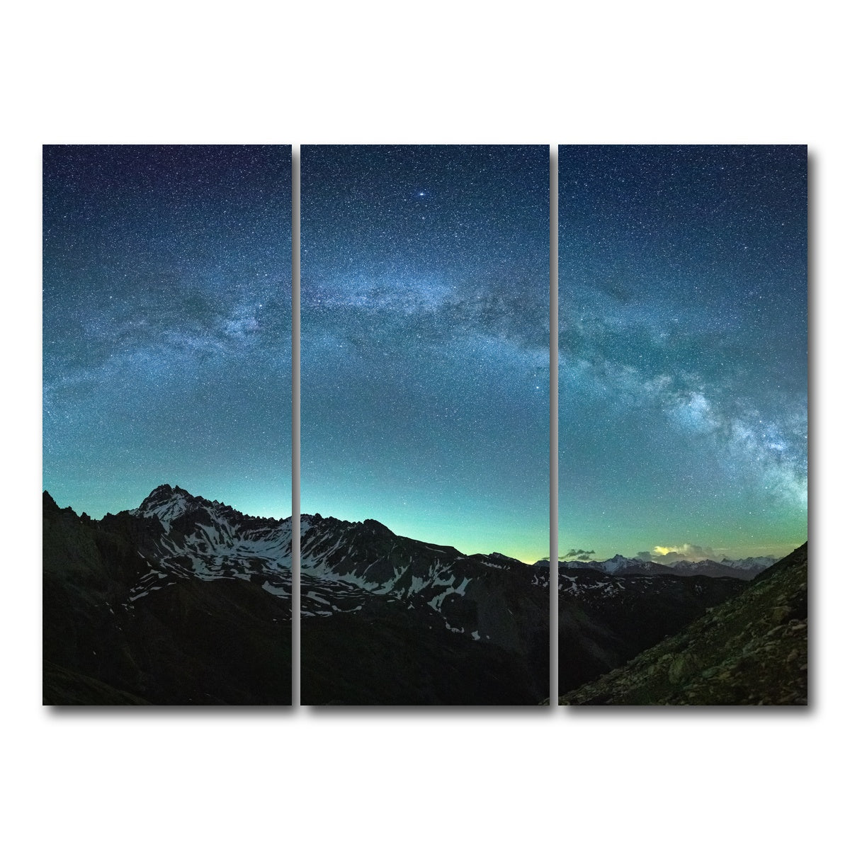 AUTO-MOCKUP WHITE | Arch Of The Milky Way Rochebrune Airglow | 3 Piece | Gallery Wrap Canvas | group=8x18