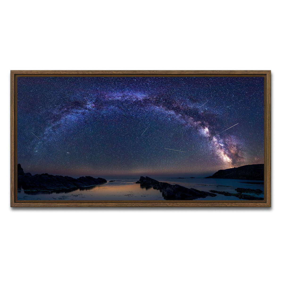 AUTO-MOCKUP WHITE | Arched Galaxy | 1 Piece | Walnut Framed Canvas | group=2x1