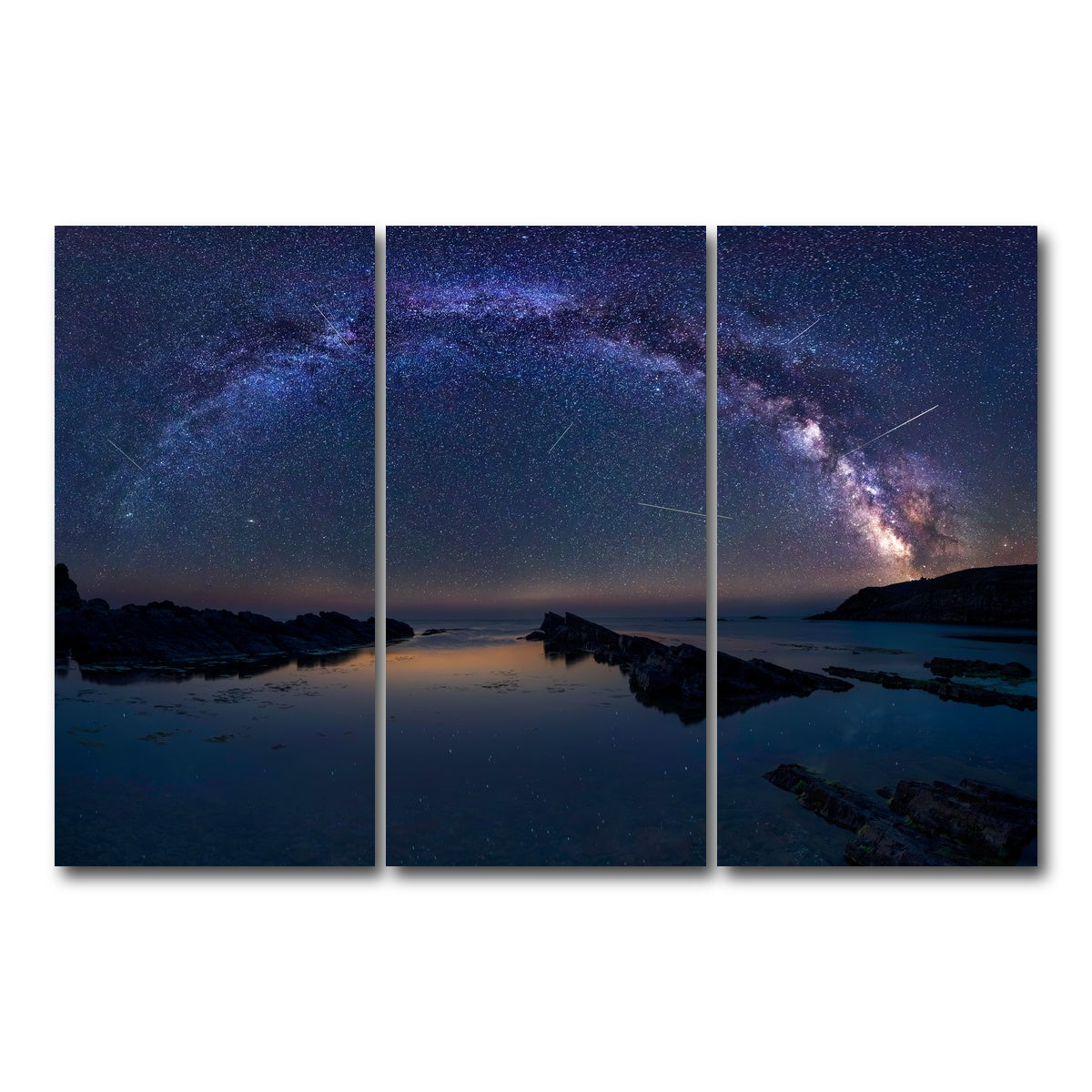 AUTO-MOCKUP WHITE | Arched Galaxy | 3 Piece | Gallery Wrap Canvas | group=12x24