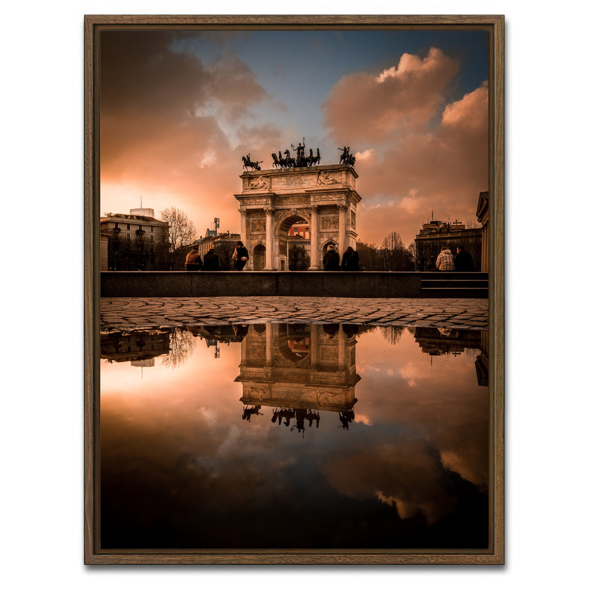 AUTO-MOCKUP WHITE | Arco della Pace | 1 Piece | Walnut Framed Canvas | group=3x4