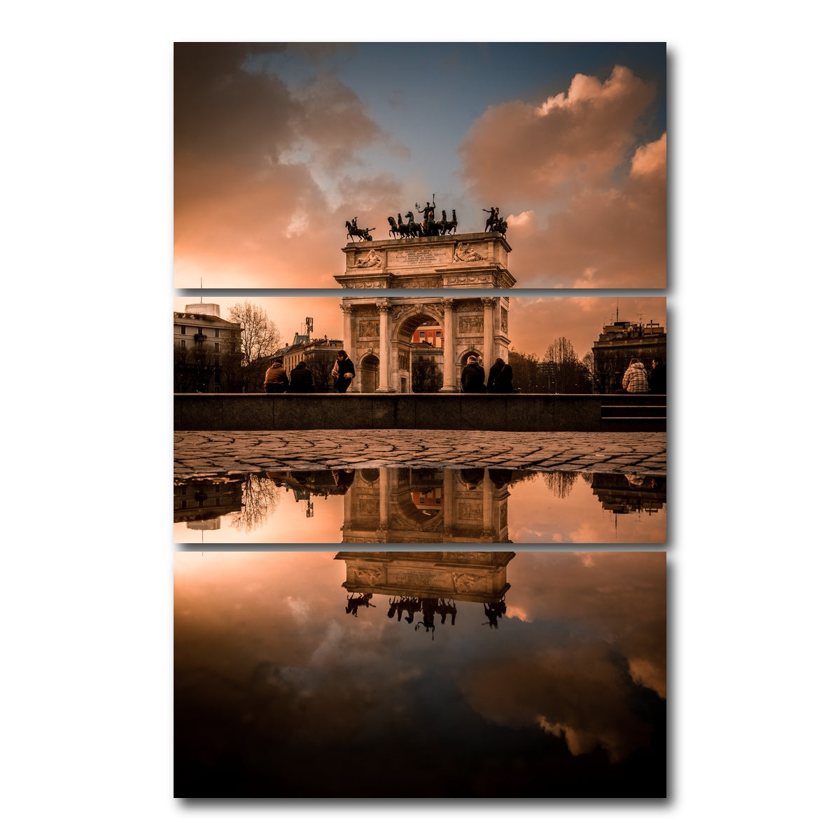 AUTO-MOCKUP WHITE | Arco della Pace | 3 Piece | Gallery Wrap Canvas | group=12x24_stacked