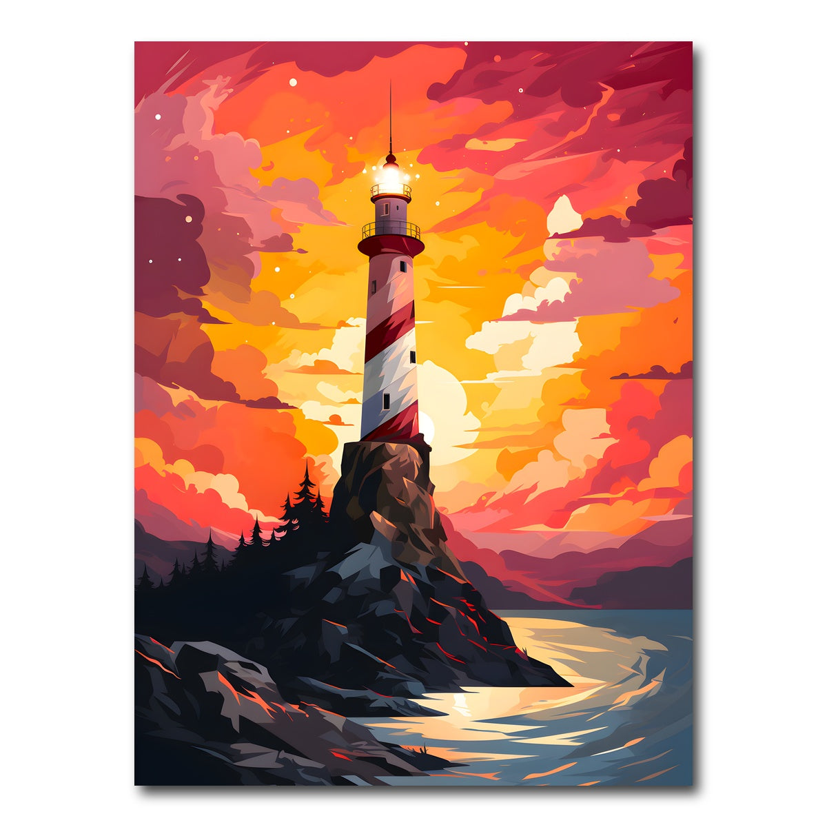 AUTO-MOCKUP WHITE | Argentina - The Lighthouse at the End of the World | 1 Piece | Gallery Wrap Canvas | group=3x4