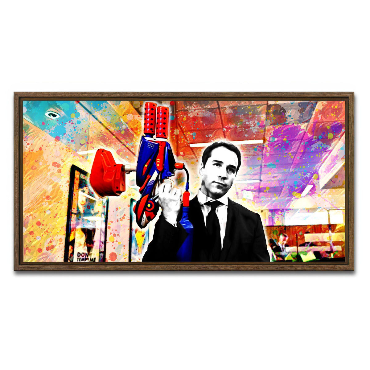 AUTO-MOCKUP WHITE | Ari Gold | 1 Piece | Walnut Framed Canvas | group=2x1