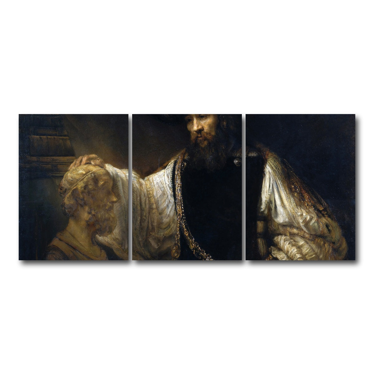 AUTO-MOCKUP WHITE | Aristotle with a Bust of Homer | 3 Piece | Gallery Wrap Canvas | group=18x24