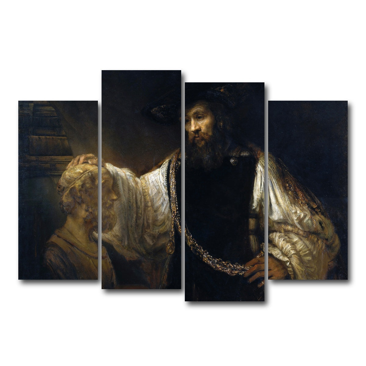 AUTO-MOCKUP WHITE | Aristotle with a Bust of Homer | 4 Piece | Gallery Wrap Canvas | group=4_normal