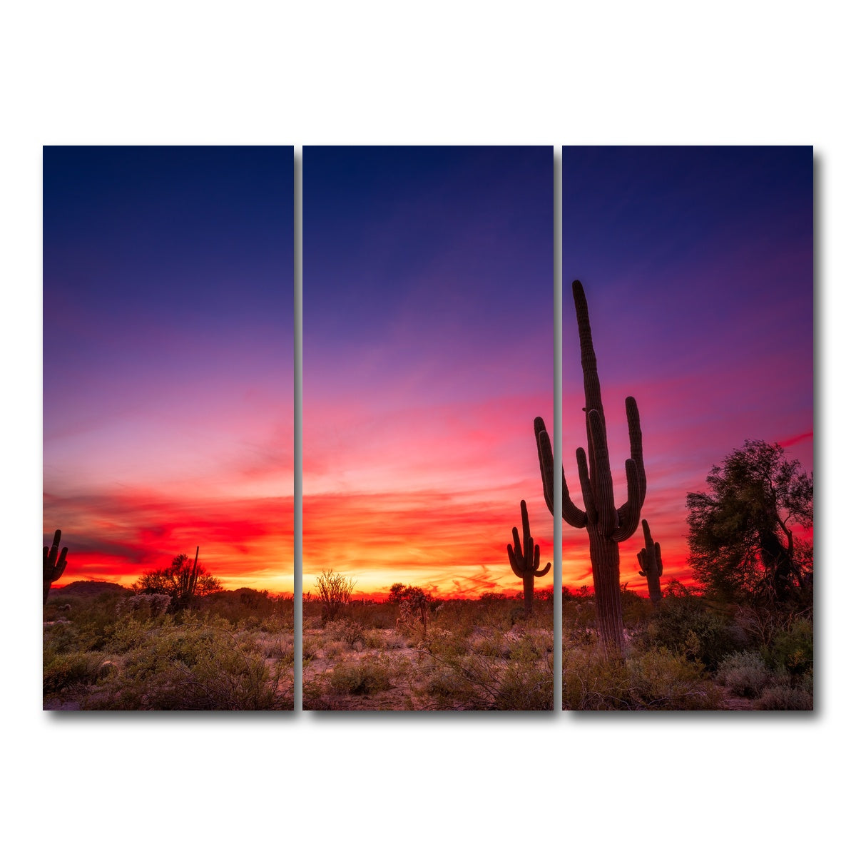 AUTO-MOCKUP WHITE | Arizona Landscape | 3 Piece | Gallery Wrap Canvas | group=8x18