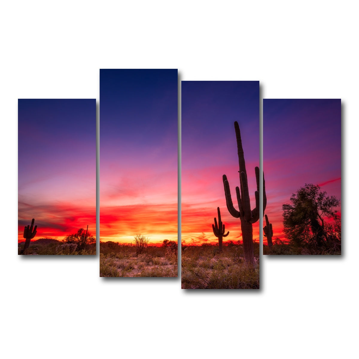 AUTO-MOCKUP WHITE | Arizona Landscape | 4 Piece | Gallery Wrap Canvas | group=4_short