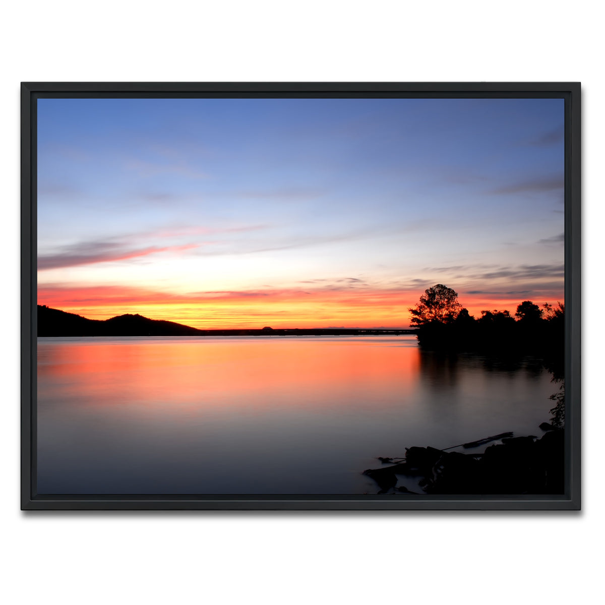 AUTO-MOCKUP WHITE | Arkansas River Sunset | 1 Piece | Black Framed Canvas | group=4x3