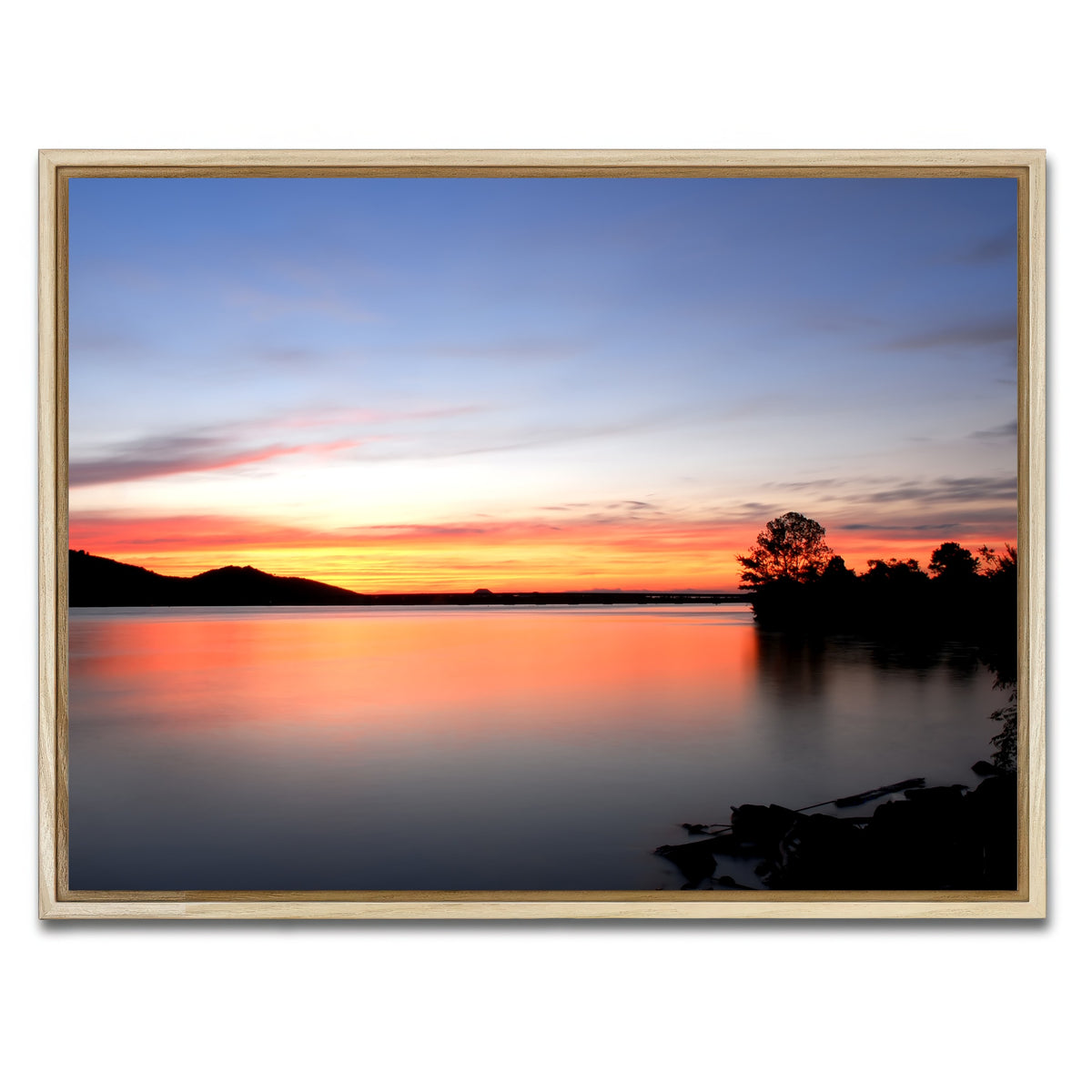 AUTO-MOCKUP WHITE | Arkansas River Sunset | 1 Piece | Natural Framed Canvas | group=4x3