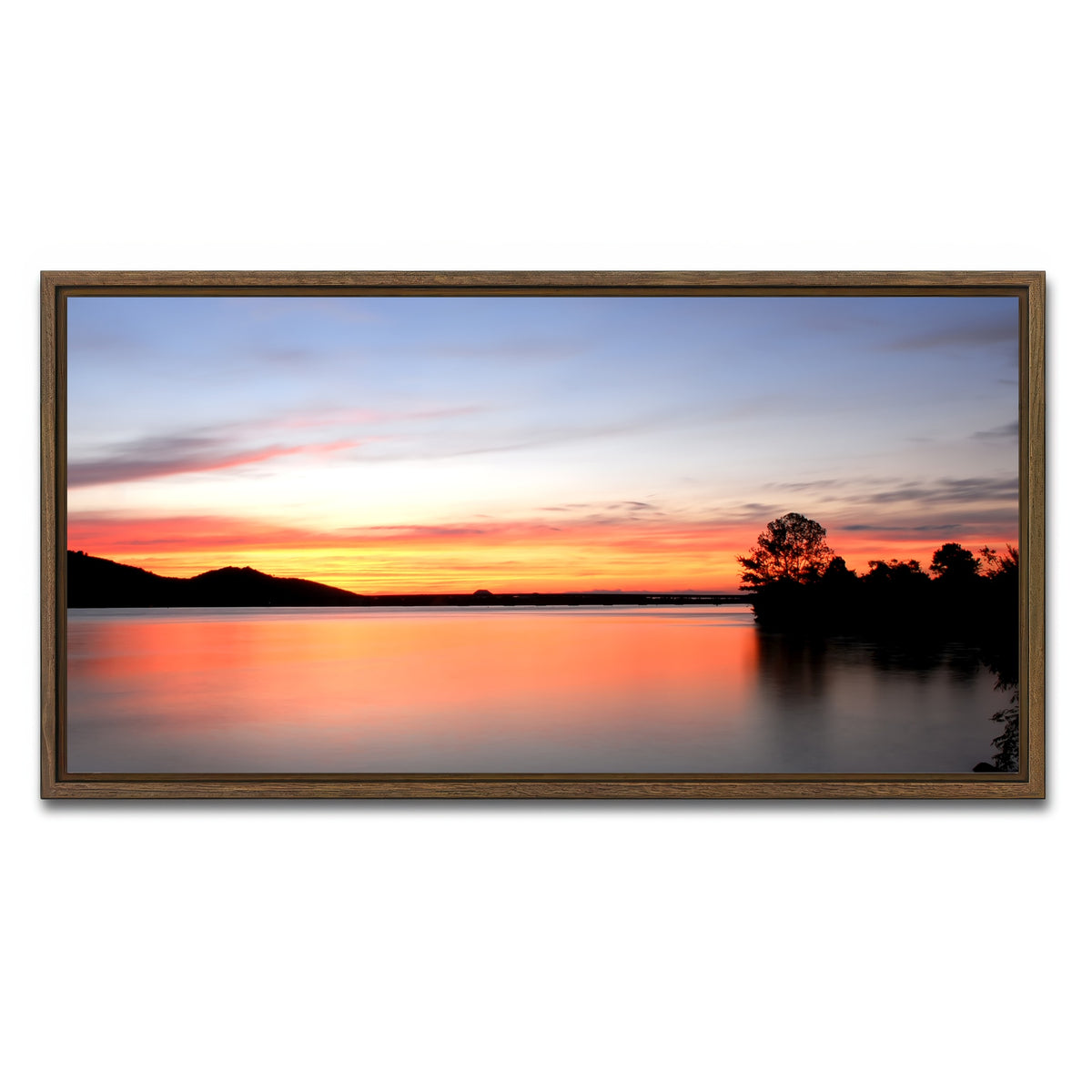 AUTO-MOCKUP WHITE | Arkansas River Sunset | 1 Piece | Walnut Framed Canvas | group=2x1