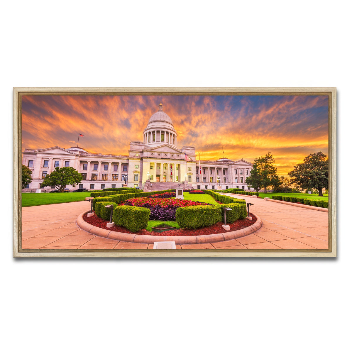 AUTO-MOCKUP WHITE | Arkansas State Capitol Building | 1 Piece | Natural Framed Canvas | group=2x1