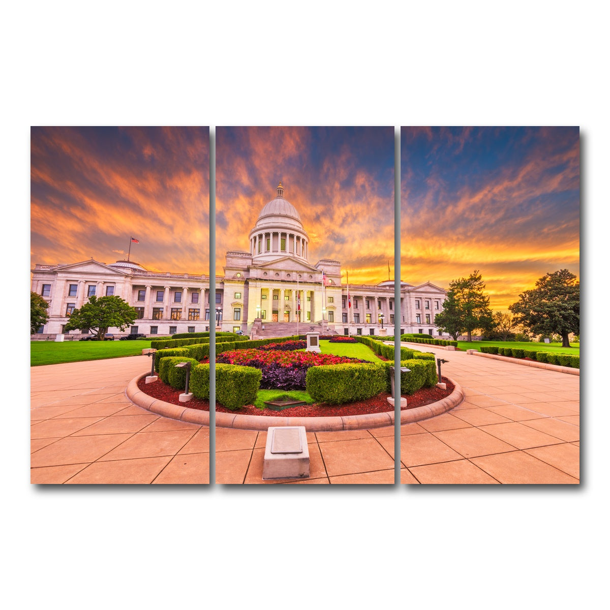 AUTO-MOCKUP WHITE | Arkansas State Capitol Building | 3 Piece | Gallery Wrap Canvas | group=12x24