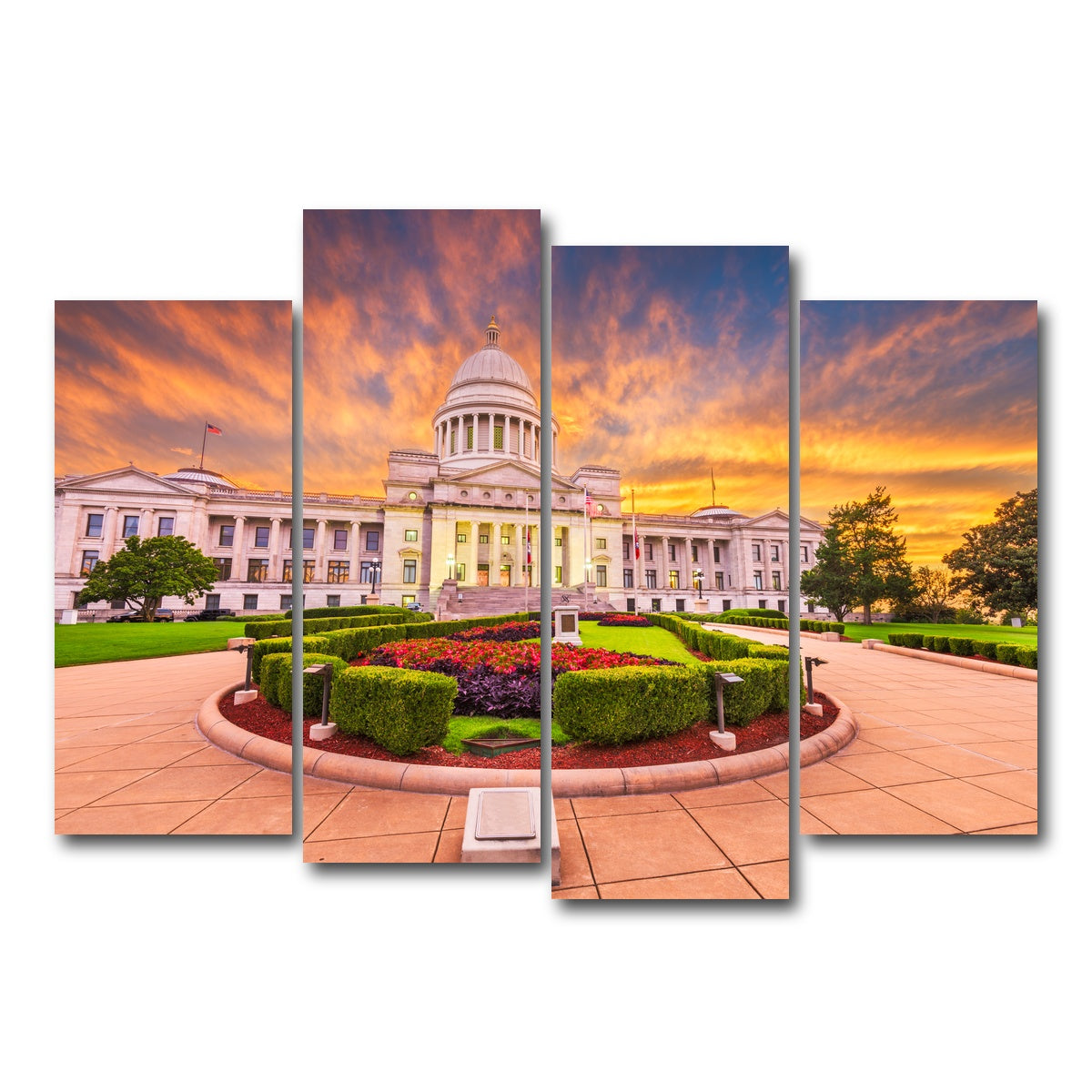 AUTO-MOCKUP WHITE | Arkansas State Capitol Building | 4 Piece | Gallery Wrap Canvas | group=4_normal