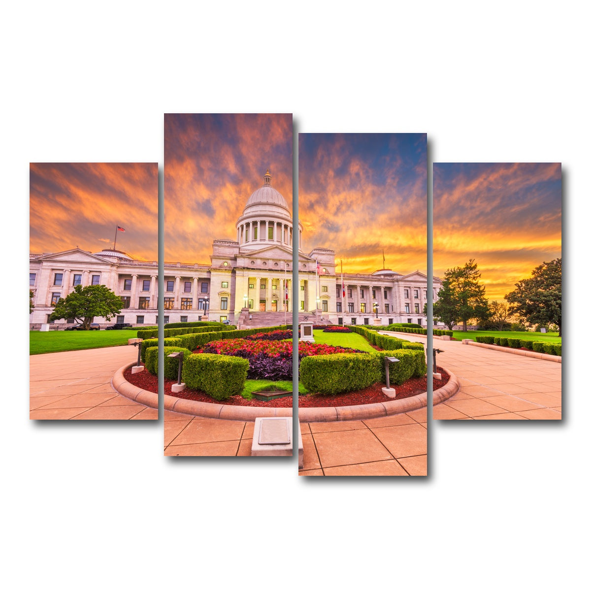 AUTO-MOCKUP WHITE | Arkansas State Capitol Building | 4 Piece | Gallery Wrap Canvas | group=4_short