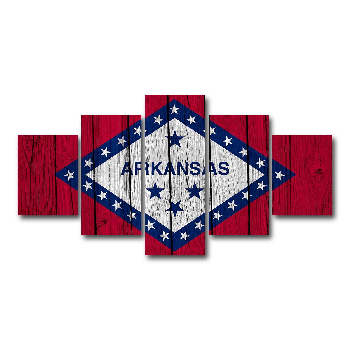 AUTO-MOCKUP WHITE | Arkansas State Flag | 5 Piece | Gallery Wrap Canvas | group=5_short