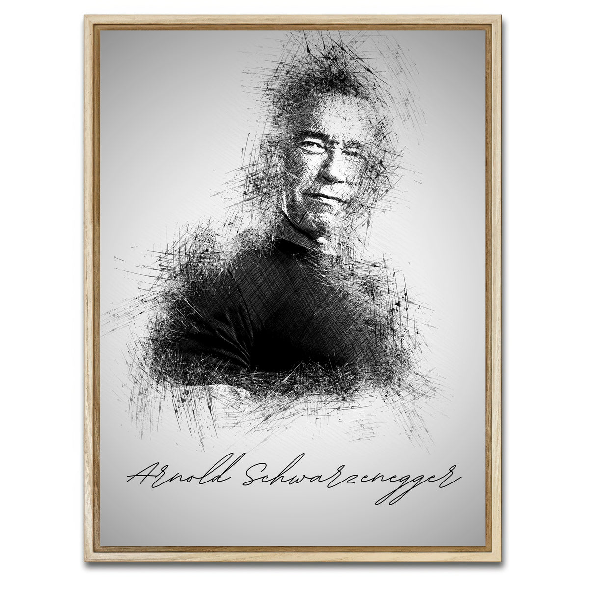 AUTO-MOCKUP WHITE | Arnold Schwarzenegger | 1 Piece | Natural Framed Canvas | group=3x4