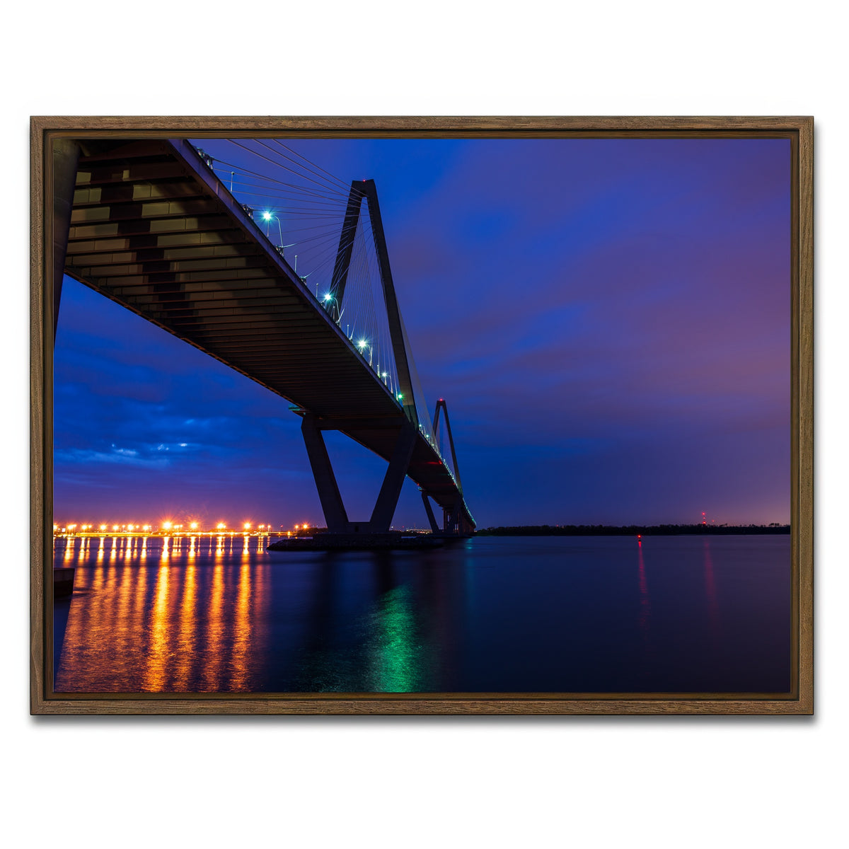 AUTO-MOCKUP WHITE | Arthur Ravenel Jr. Bridge SC | 1 Piece | Walnut Framed Canvas | group=4x3