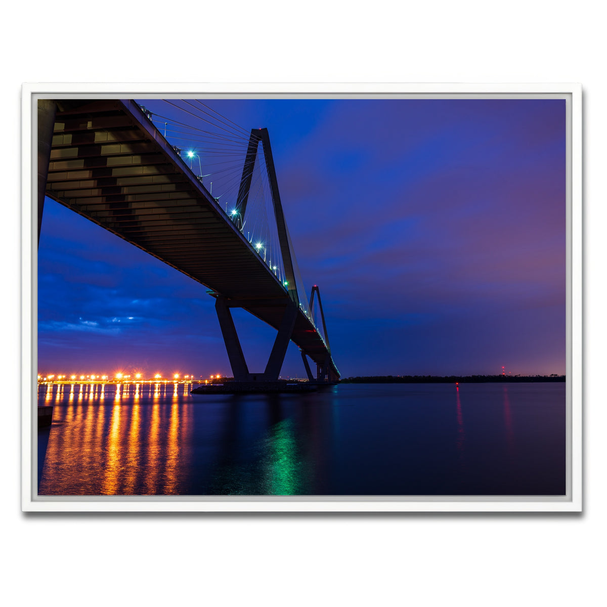 AUTO-MOCKUP WHITE | Arthur Ravenel Jr. Bridge SC | 1 Piece | White Framed Canvas | group=4x3