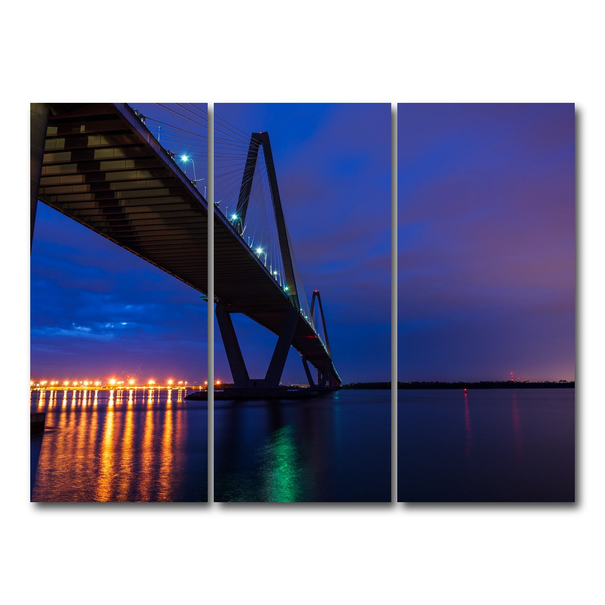 AUTO-MOCKUP WHITE | Arthur Ravenel Jr. Bridge SC | 3 Piece | Gallery Wrap Canvas | group=8x18