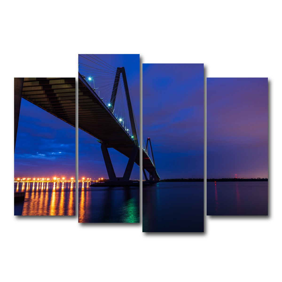 AUTO-MOCKUP WHITE | Arthur Ravenel Jr. Bridge SC | 4 Piece | Gallery Wrap Canvas | group=4_normal
