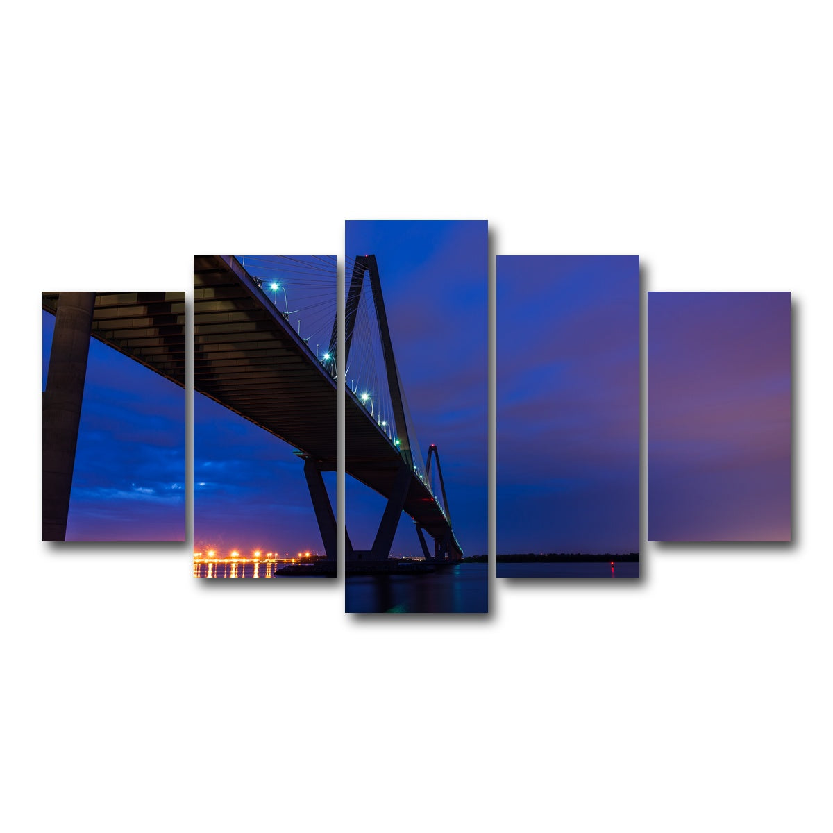 AUTO-MOCKUP WHITE | Arthur Ravenel Jr. Bridge SC | 5 Piece | Gallery Wrap Canvas | group=5_normal