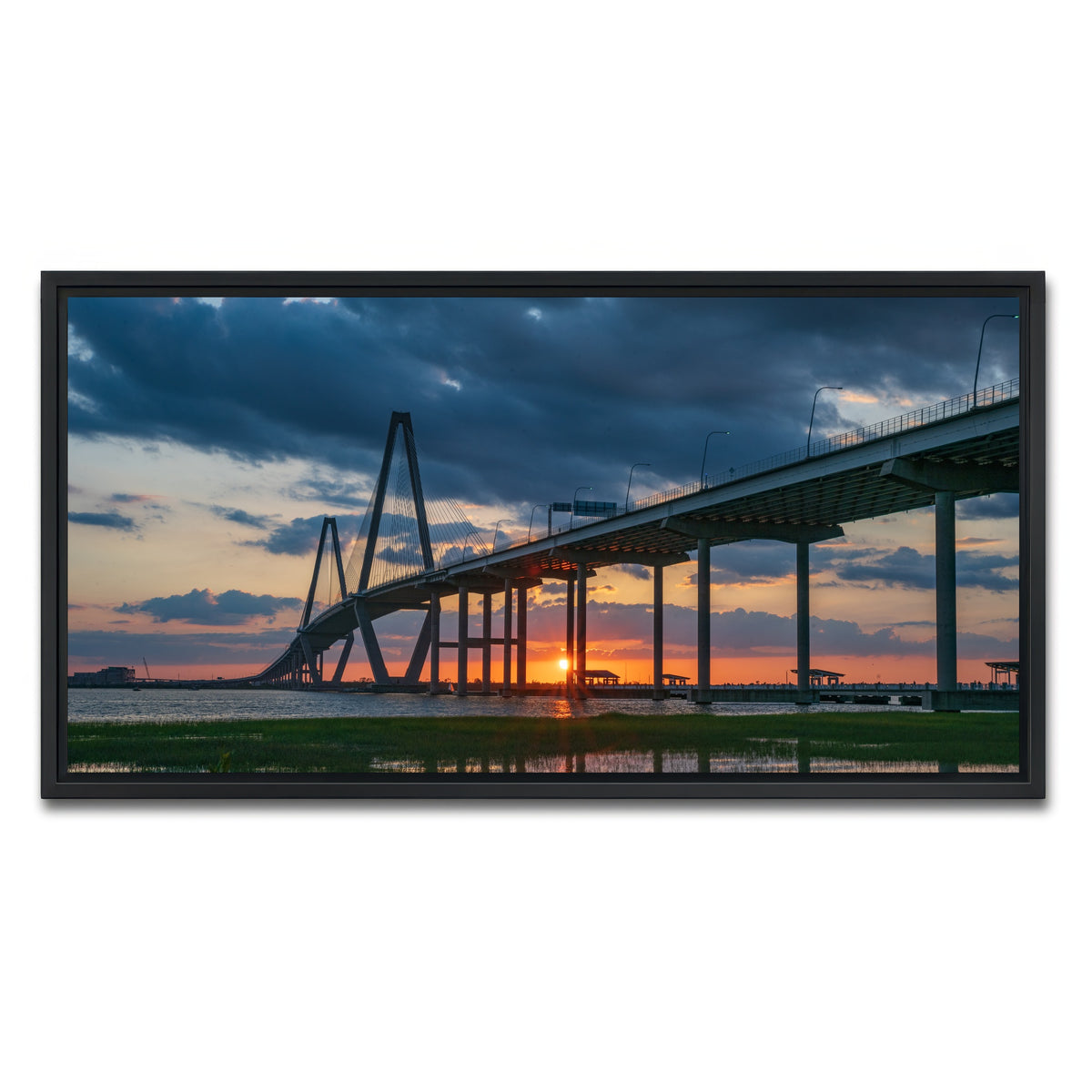 AUTO-MOCKUP WHITE | Arthur Ravenel Jr. Bridge | 1 Piece | Black Framed Canvas | group=2x1
