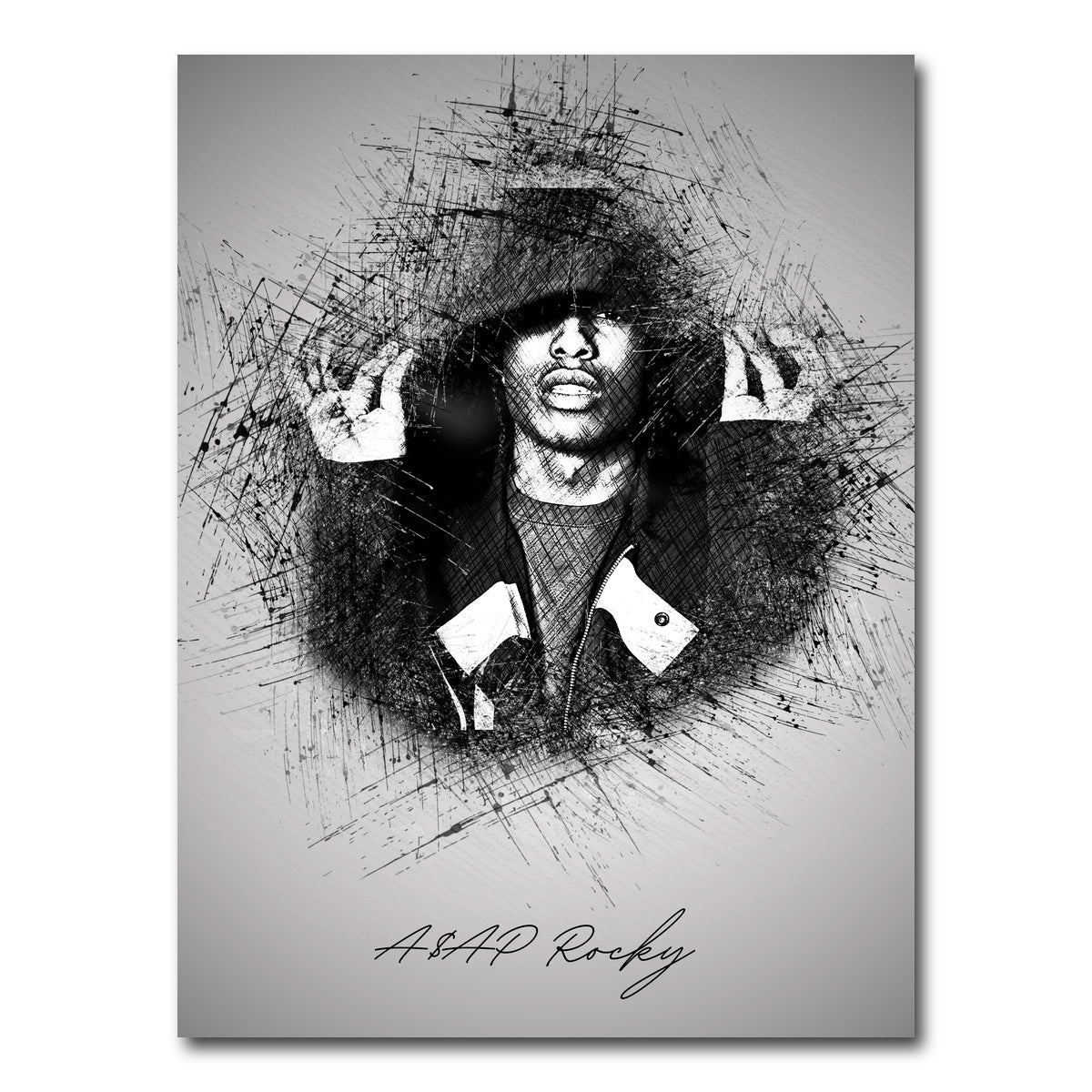 AUTO-MOCKUP WHITE | Asap Rocky Hood | 1 Piece | Gallery Wrap Canvas | group=3x4