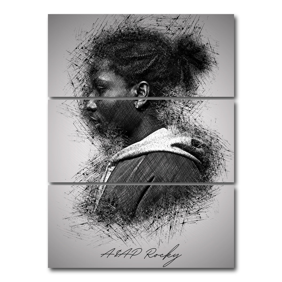AUTO-MOCKUP WHITE | Asap Rocky Side | 3 Piece | Gallery Wrap Canvas | group=8x18_stacked