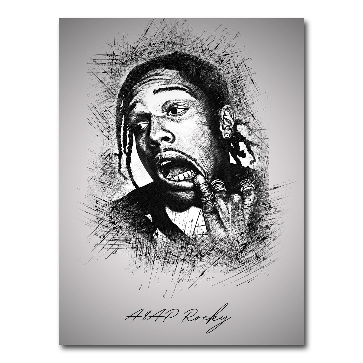 AUTO-MOCKUP WHITE | Asap Rocky Teeth | 1 Piece | Gallery Wrap Canvas | group=3x4