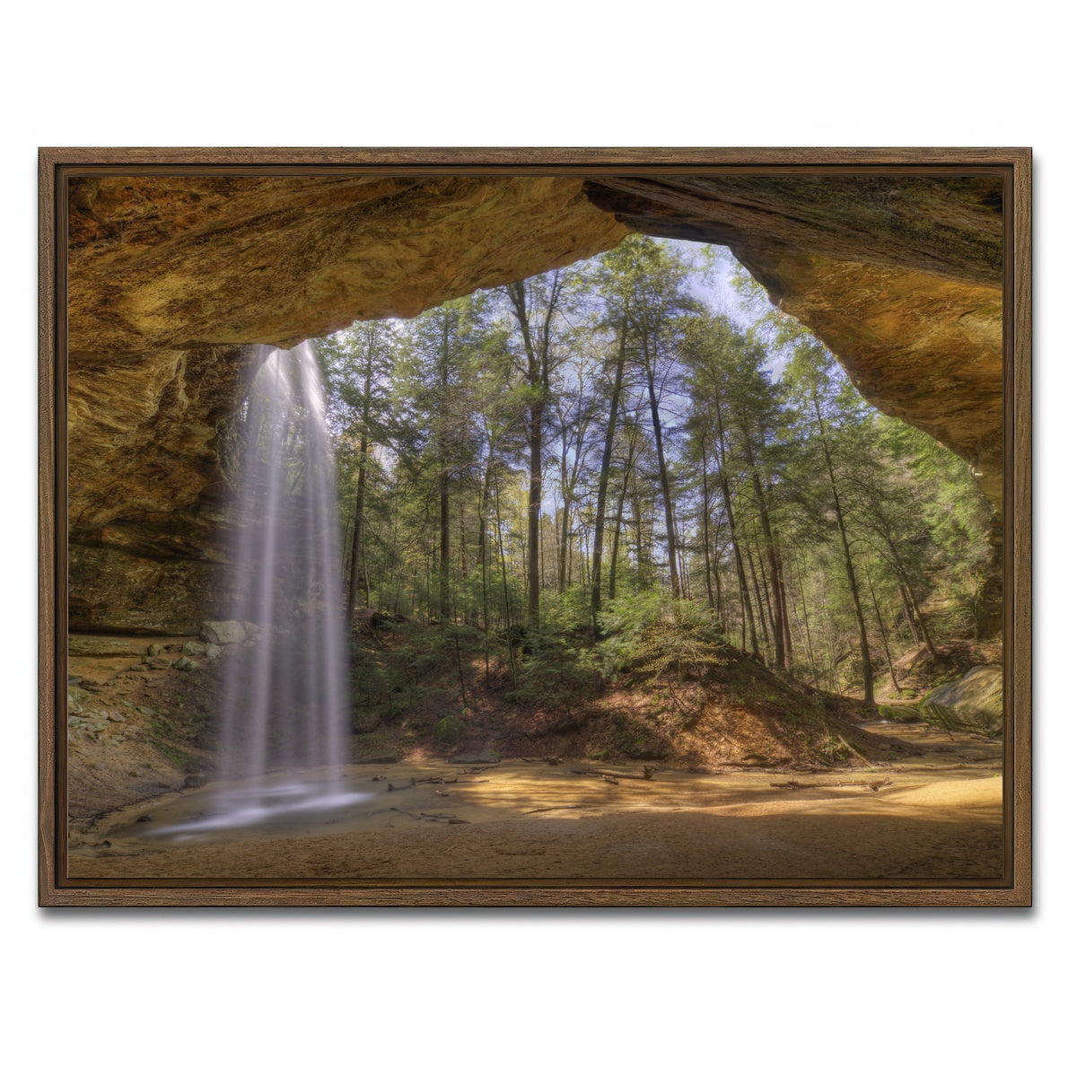 AUTO-MOCKUP WHITE | Ash Cave | 1 Piece | Walnut Framed Canvas | group=4x3