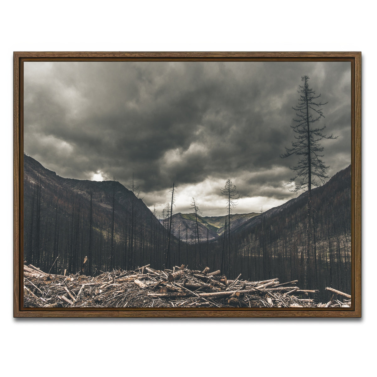 AUTO-MOCKUP WHITE | Ash and Clouds | 1 Piece | Walnut Framed Canvas | group=4x3
