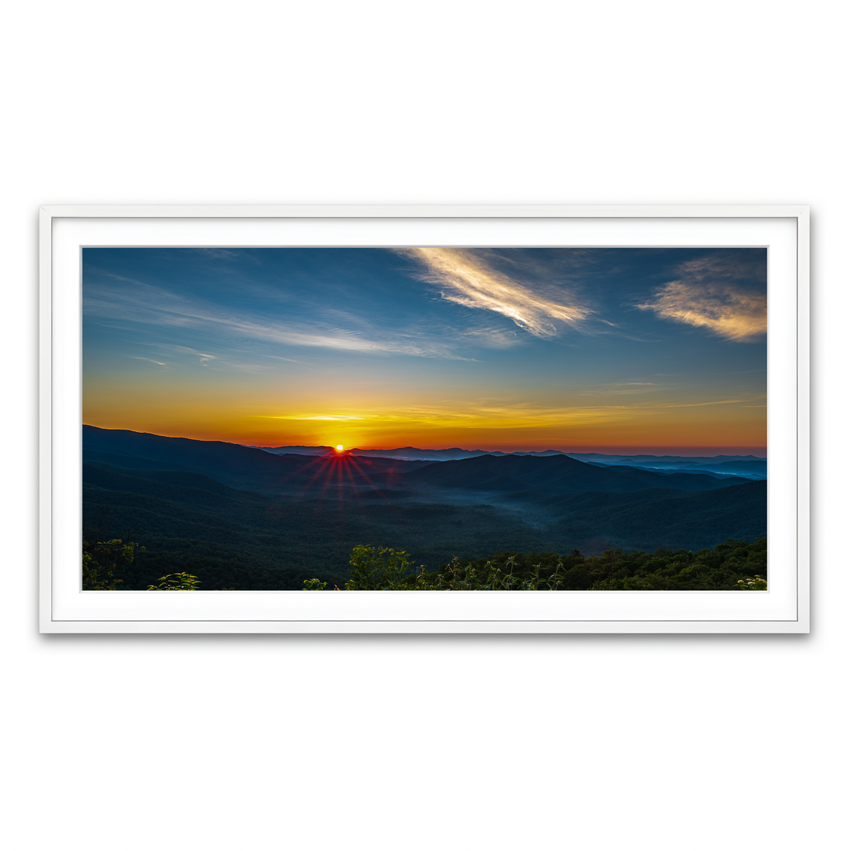 Framed Print 2x1 White