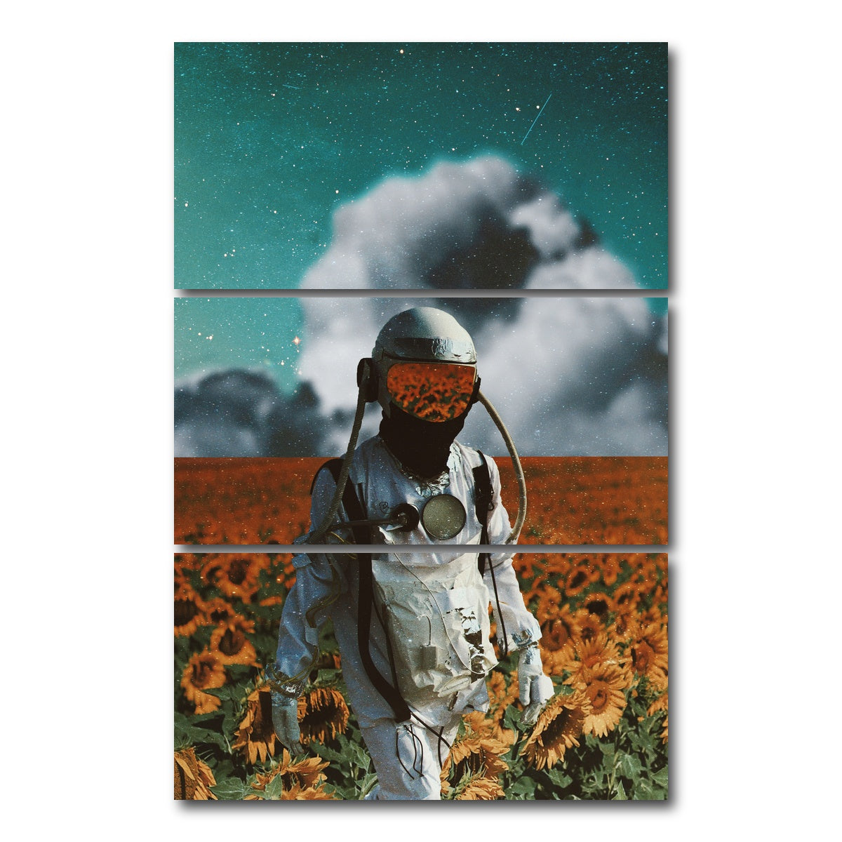 AUTO-MOCKUP WHITE | Astro Sun Flower | 3 Piece | Gallery Wrap Canvas | group=12x24_stacked