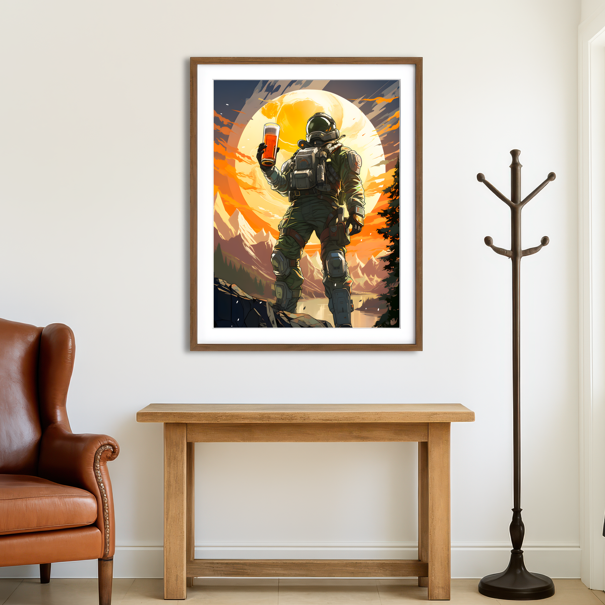 AUTO-MOCKUP ROOM | Astronaut Beer Wall Art